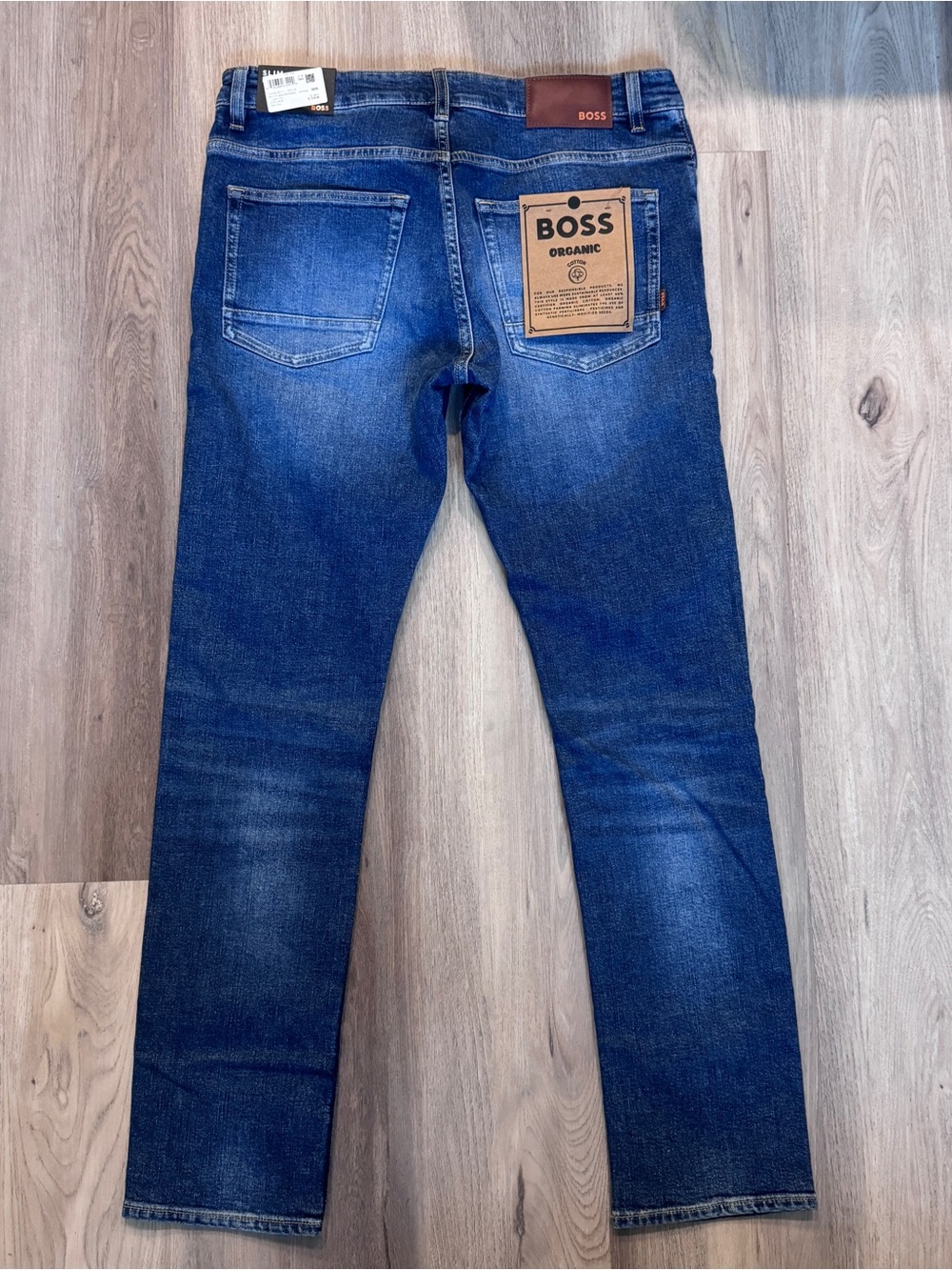 BOSS Slim Straight Jeans in Deep Blue Wash
